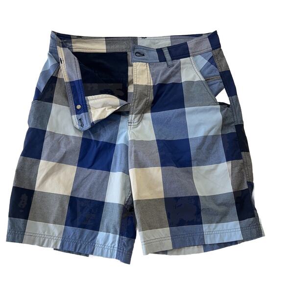 Lululemon Mens Kahuna Shorts size 34 Blue Plaid Check Golf Board Stretch Flat - Picture 4 of 10